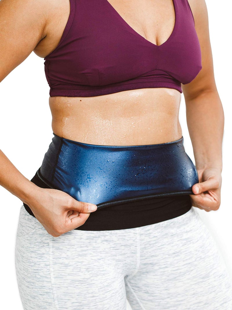 Sweat Shaper Waist Trimmer for Women, Waist Trainer Sauna Belt, Neoprene-Free Waist Cincher, Sauna Slimming Belt (Black, X-Large) - Image 1